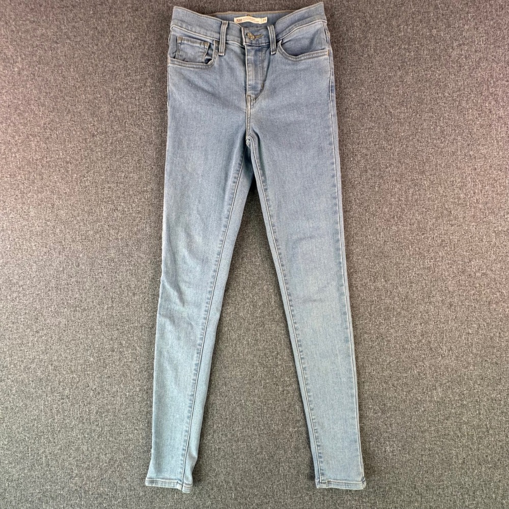 Levi's Jeans Womens 24 720 High Rise Super Skinny Light Blue Denim Excellent